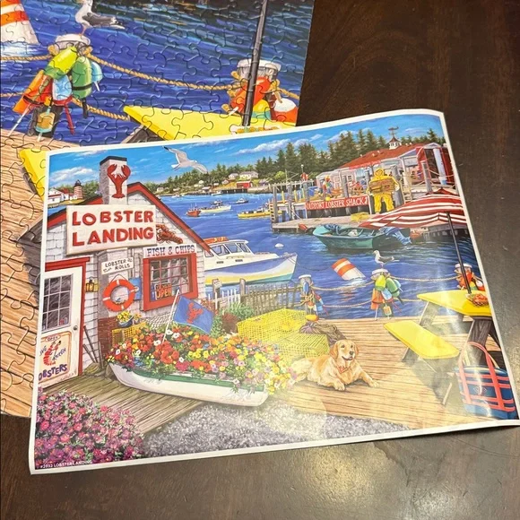 White Mountain Lobster Landing Puzzle. 1000 pieces. Complete with poster - Picture 6 of 7